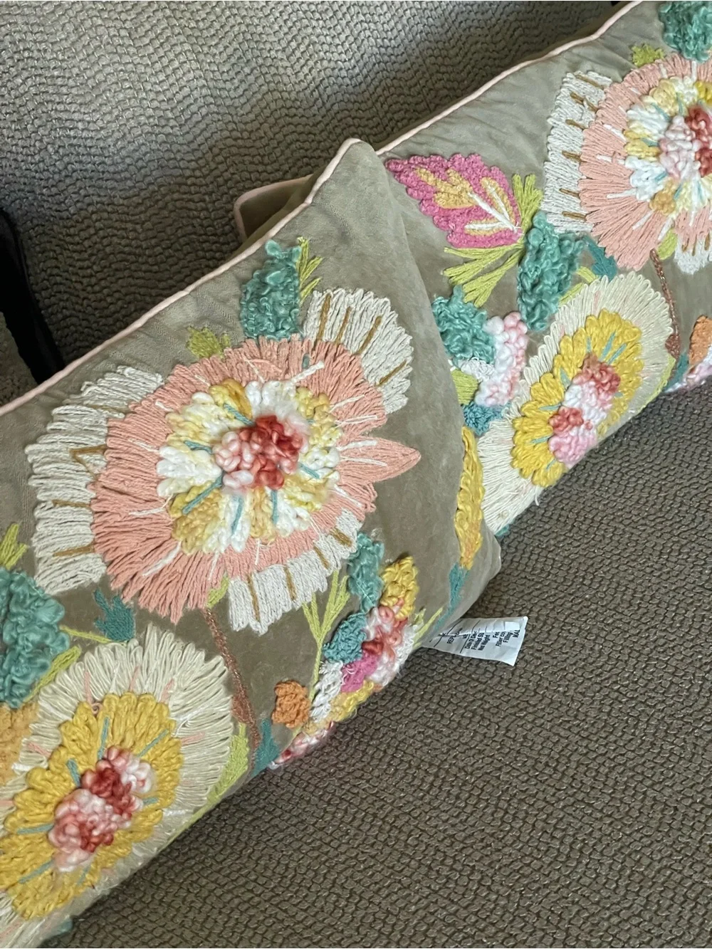 CHELSEA AND THEODORE Embroidered Floral Pillows (2)